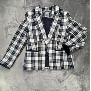 Tommy Hilfiger Blazer Women 12 Plaid Suit Jacket Single Breasted Lined Business